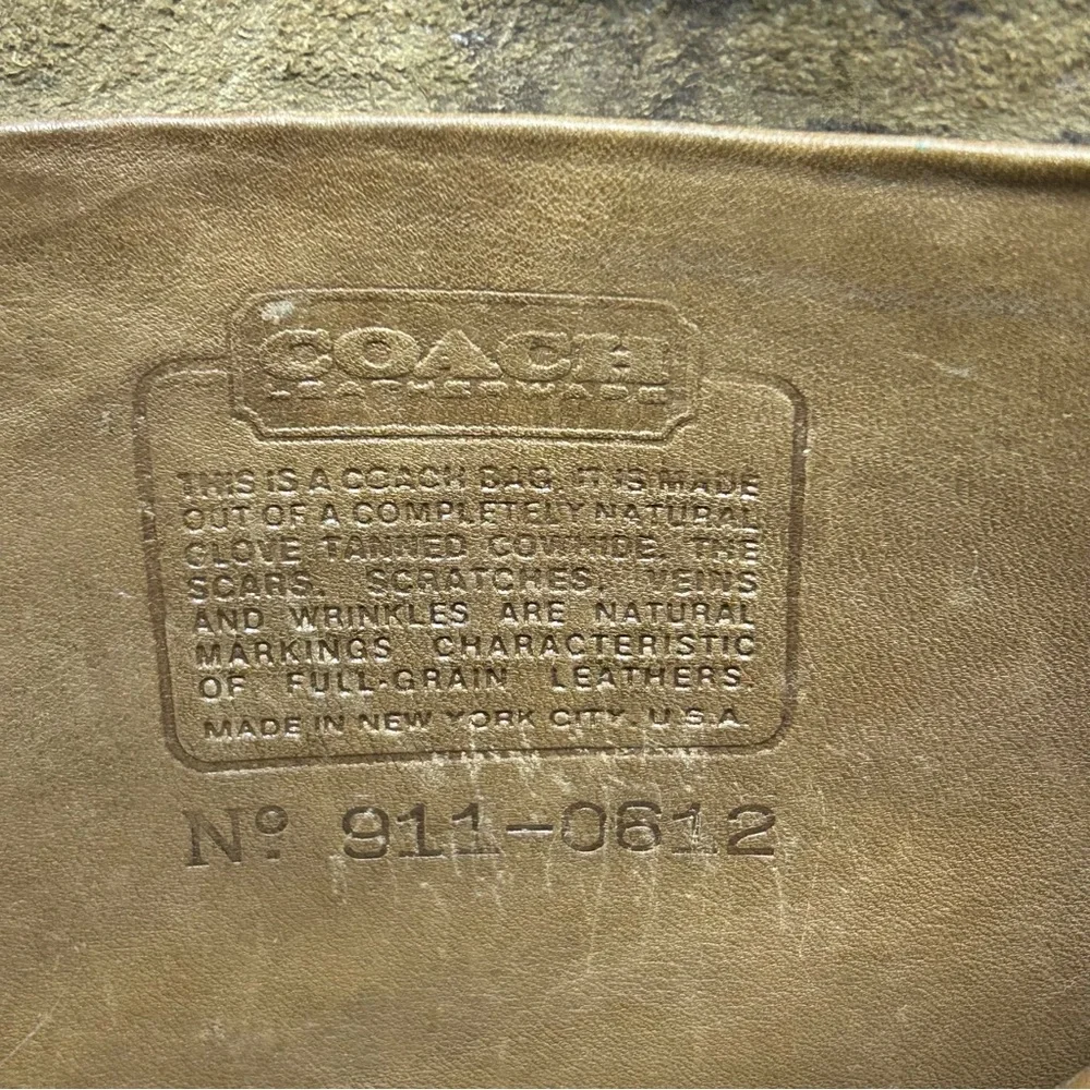 Coach Vintage 1970s Made in NYC Leather Satchel Convertible Clutch Camel 911-061 - Picture 14 of 16